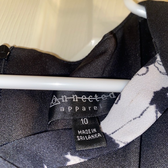 Connected Apparel Womens Black and White Sleeveless Floral Fitted Midi Dress - Picture 3 of 3